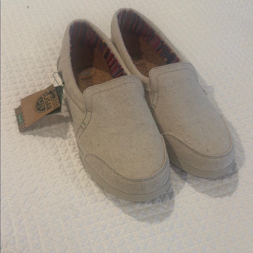 Sanuk Sidewalk Surfers Natural Canvas Slip-Ons